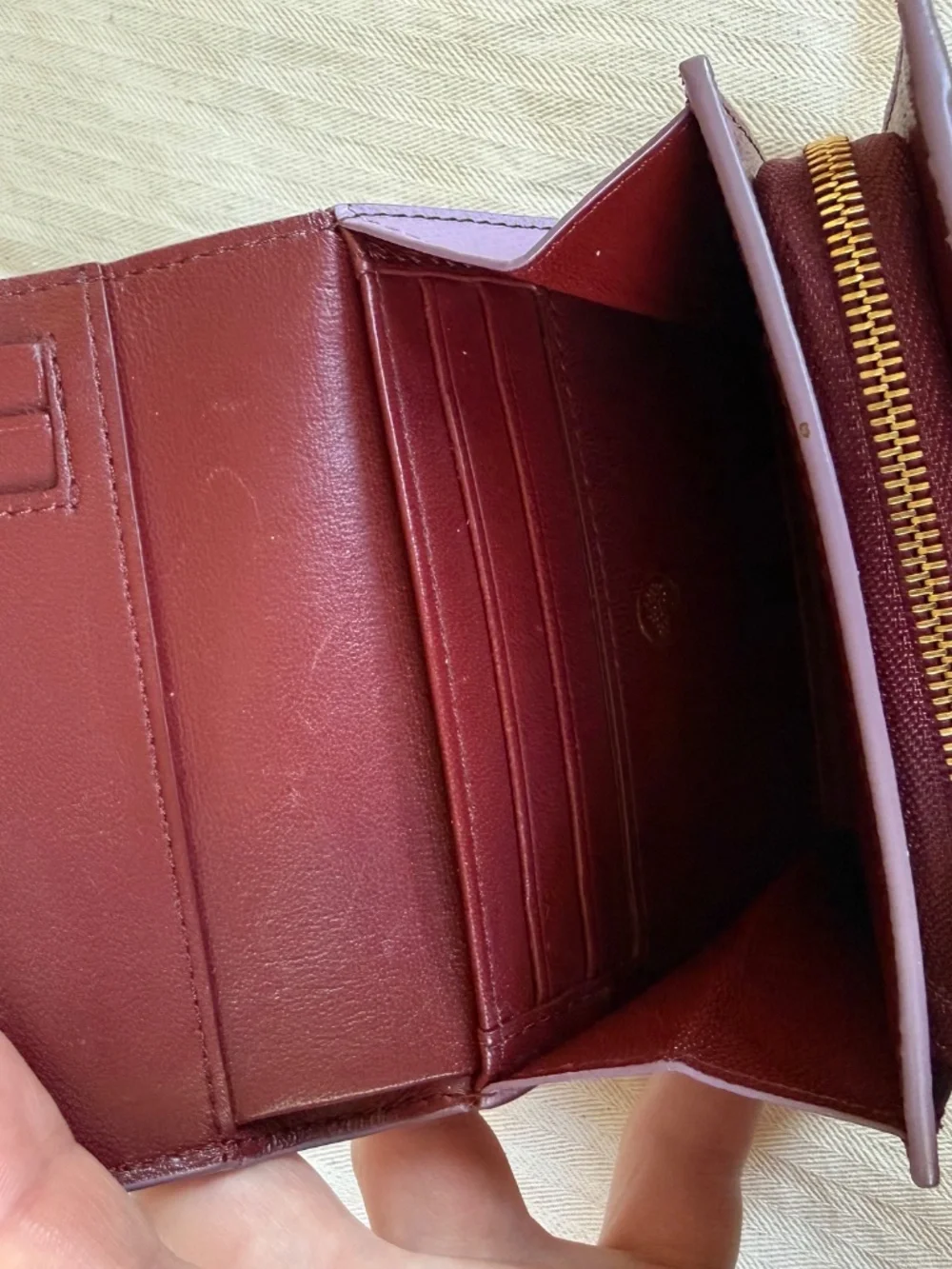 Mulberry - Small Continental French Purse - Purple Classic Grain